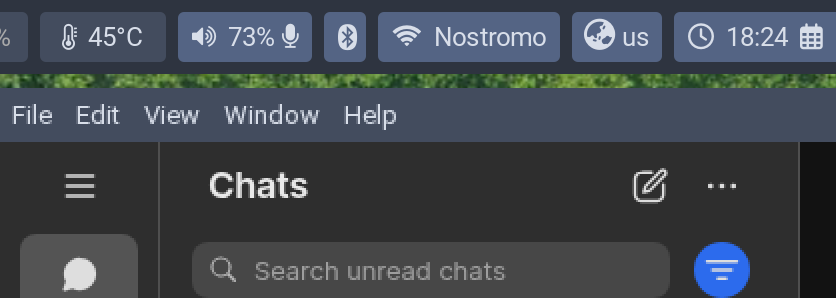 Screenshot visualizing grain in signal desktop compared to the rest of the UI